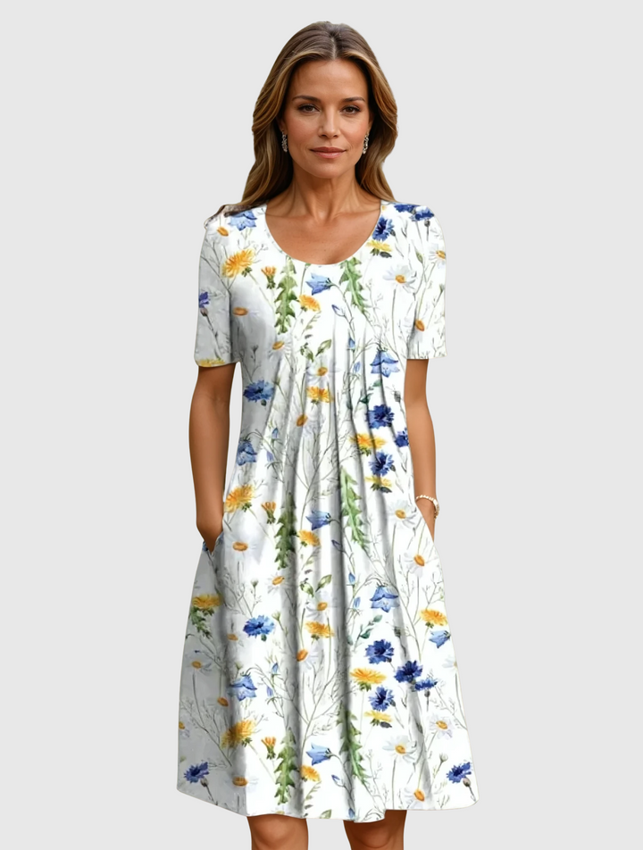 Ivka - Volné šaty s květinami