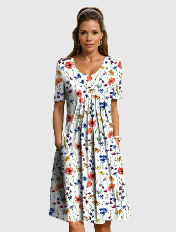 Ivka - Volné šaty s květinami