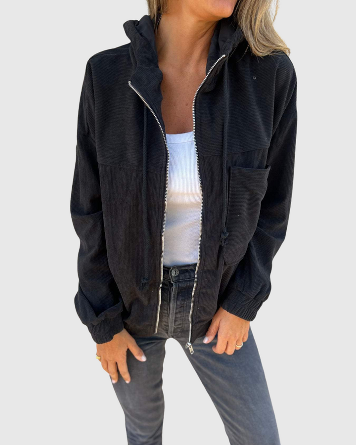 Ema - Mikina z jemného kordu s zipem