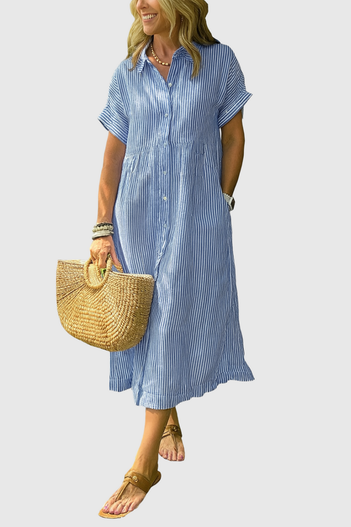 Beáta - Lehká šaty s knoflíky