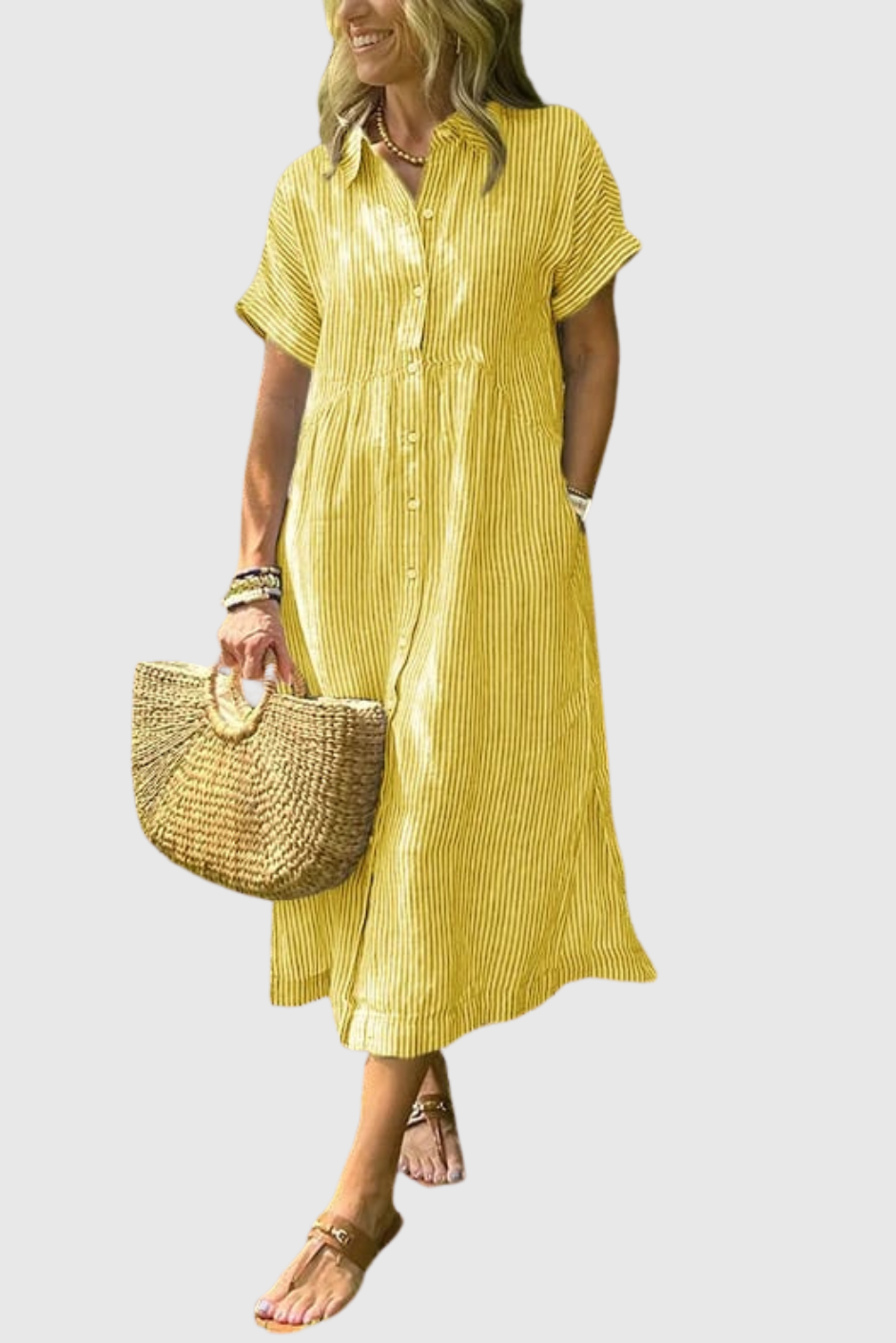 Beáta - Lehká šaty s knoflíky