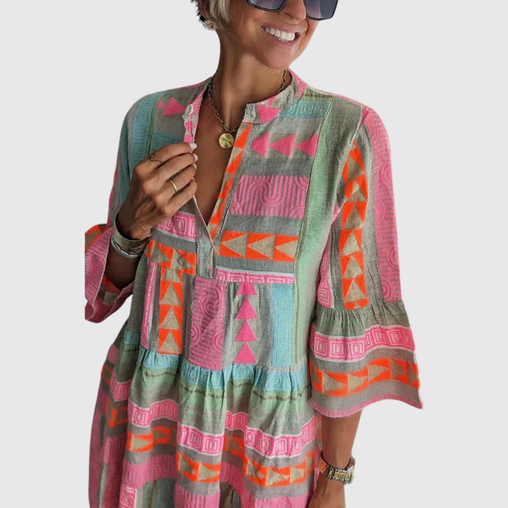 Zlatica - Boho šaty v několika vrstvách