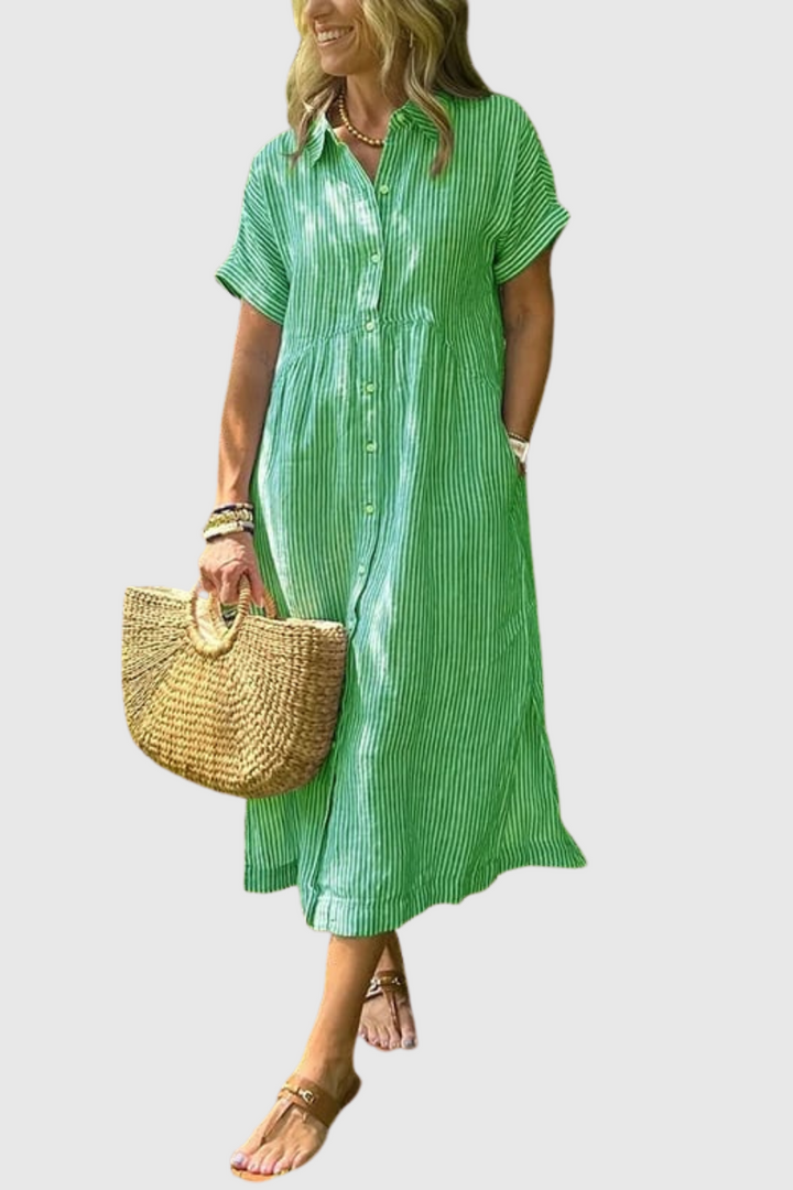 Beáta - Lehká šaty s knoflíky