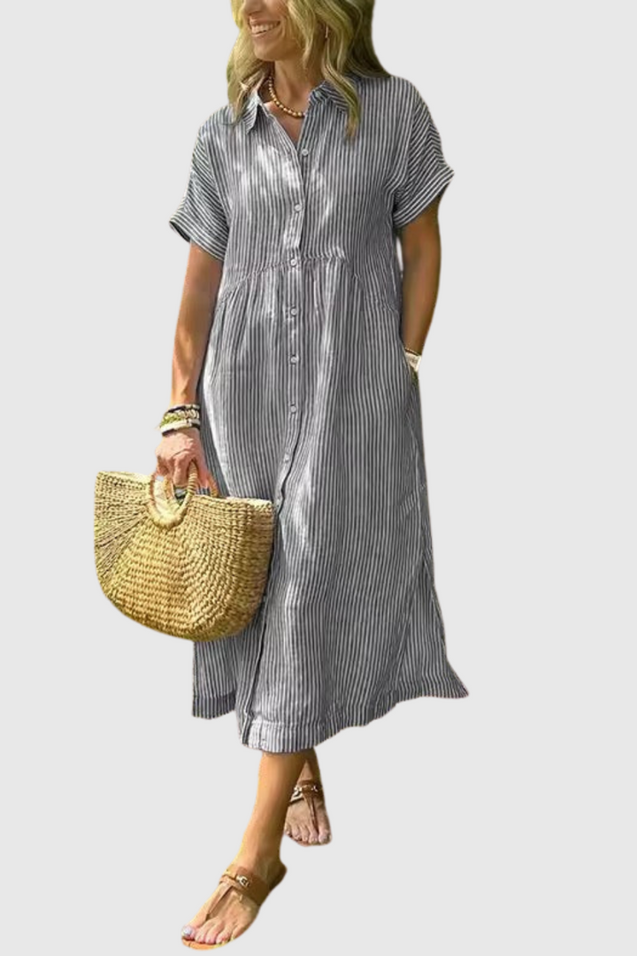 Beáta - Lehká šaty s knoflíky