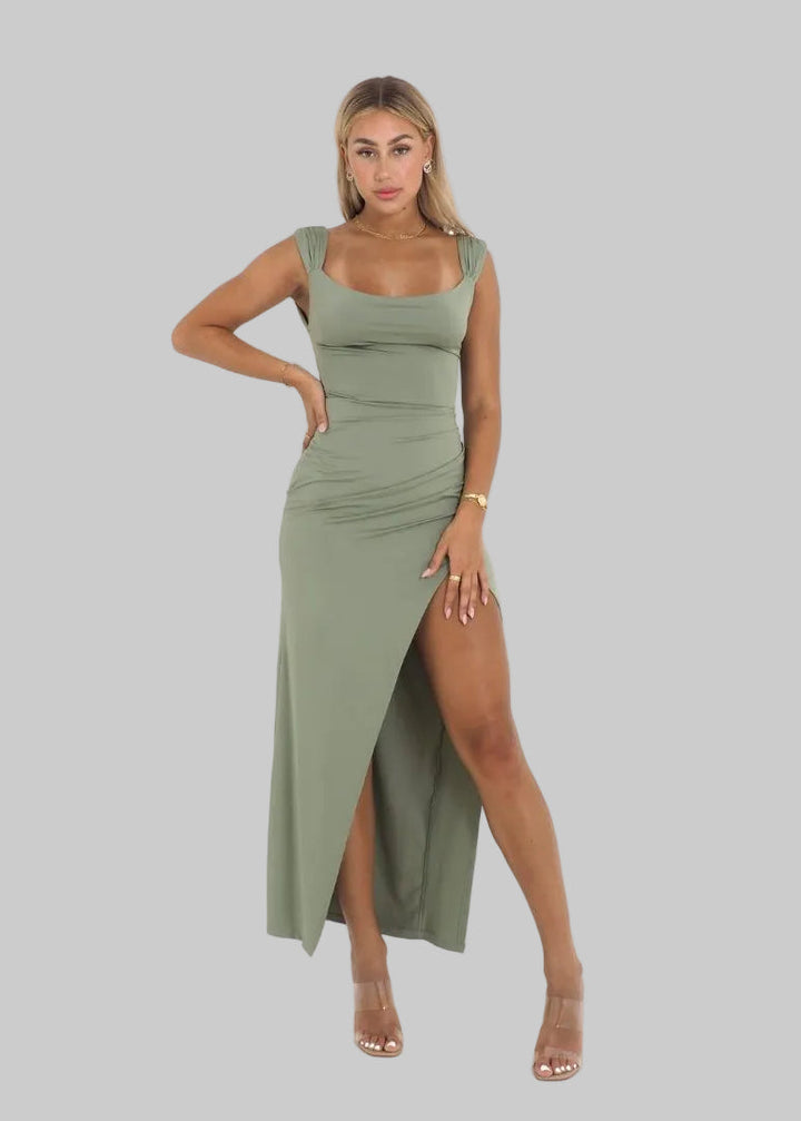 Elena - Elegantní maxi šaty pro ženy s rozparkem