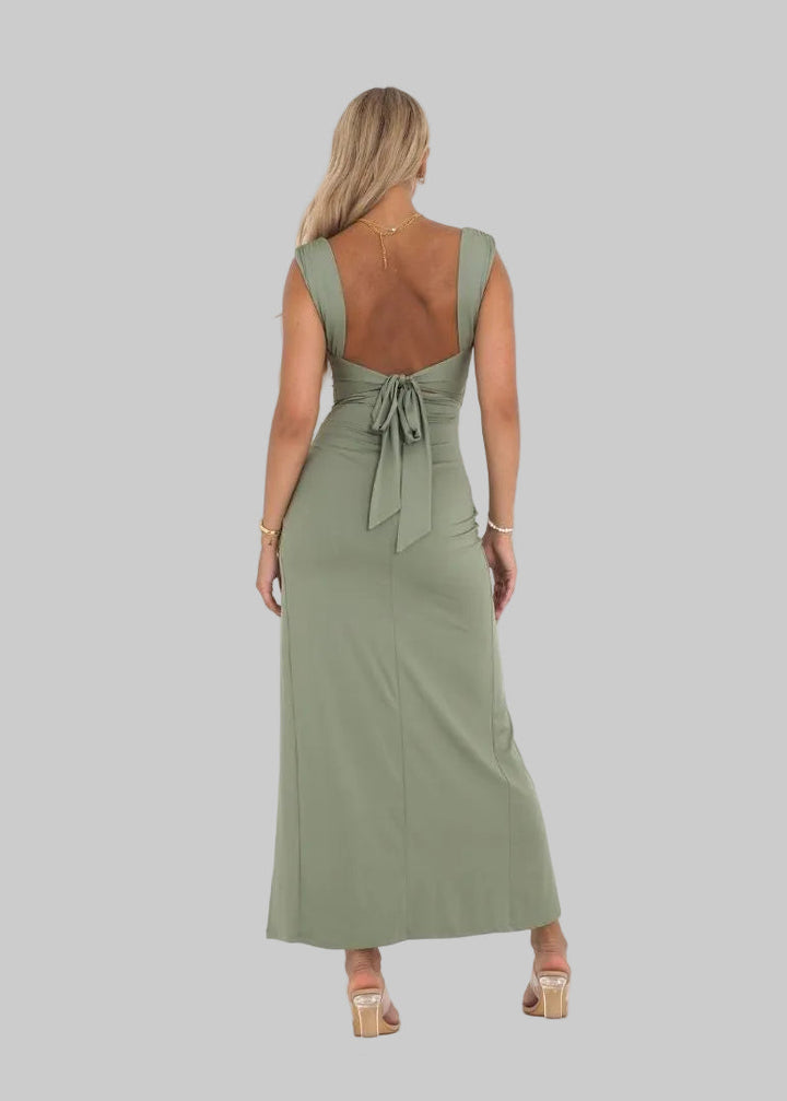 Elena - Elegantní maxi šaty pro ženy s rozparkem