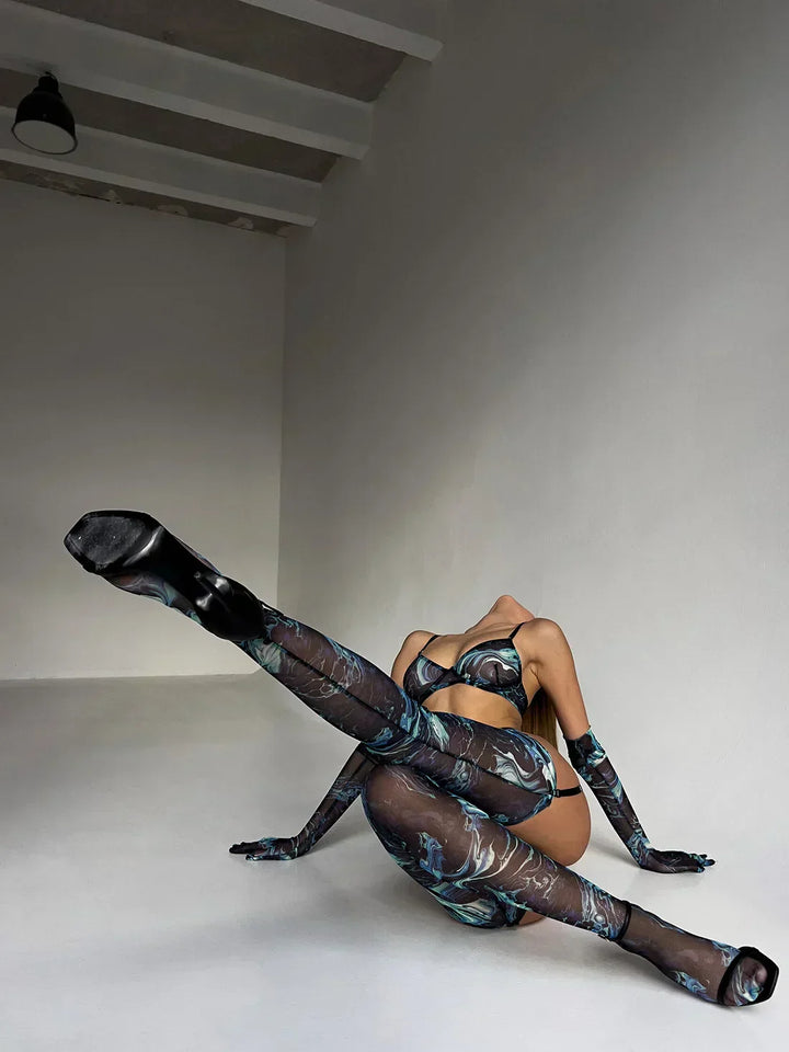 Krystyna - Kompletní souprava tie-dye spodního prádla o 5 kusech