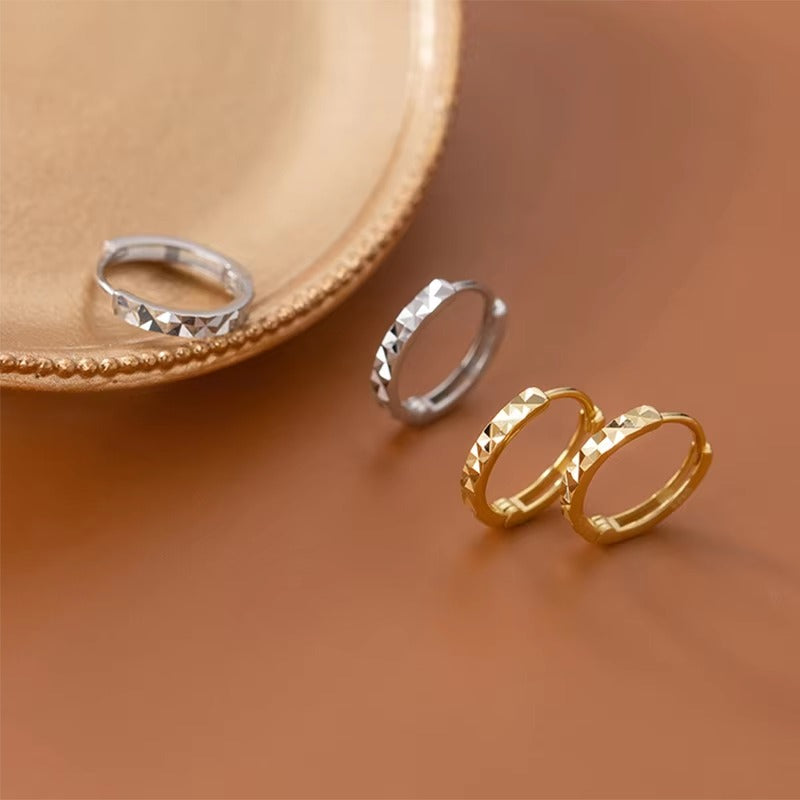 Jitka - Facetované kruhové náušnice