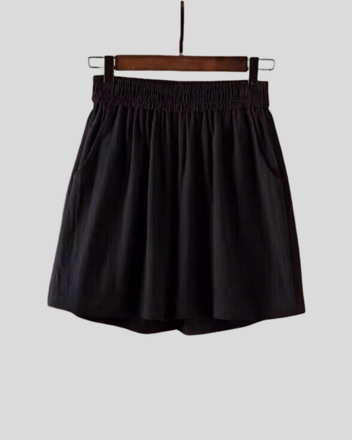 Gertruda - Dámské šortky z bavlny a lnu s elastickým pasem