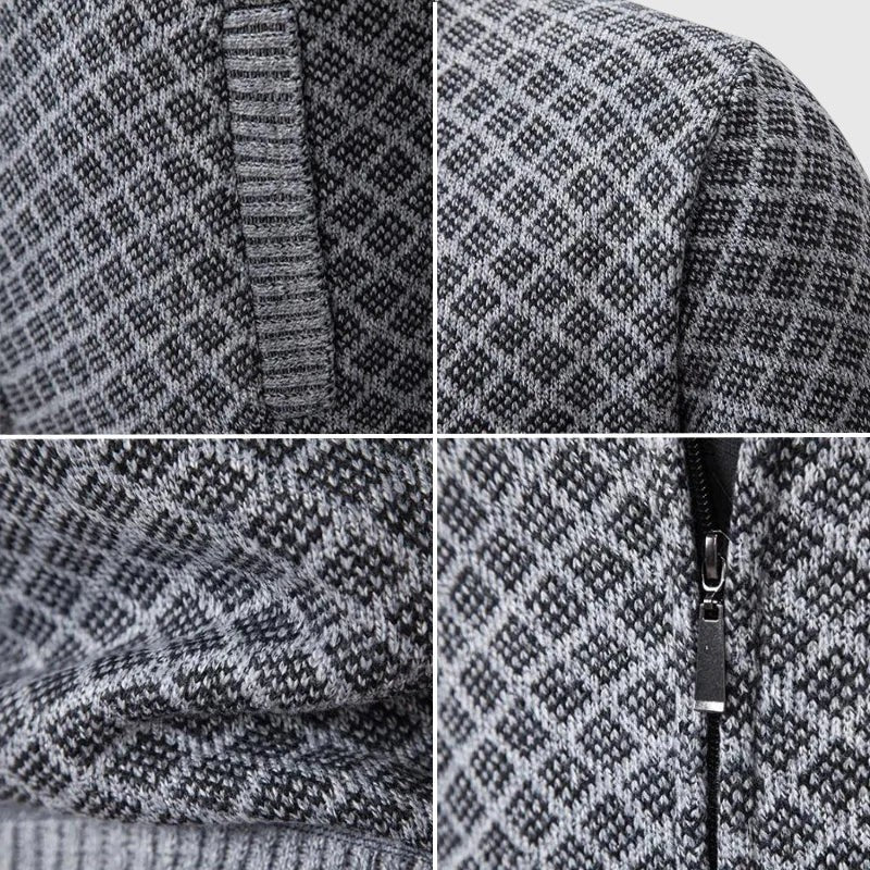 Dušan – kabát s kosočtvercovým vzorem