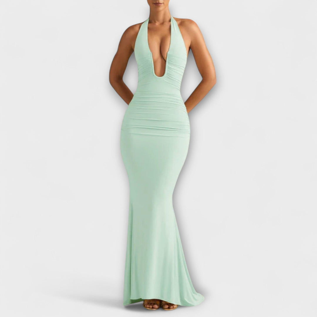 Veronika - šaty s halter výstřihem a odhalenými zády