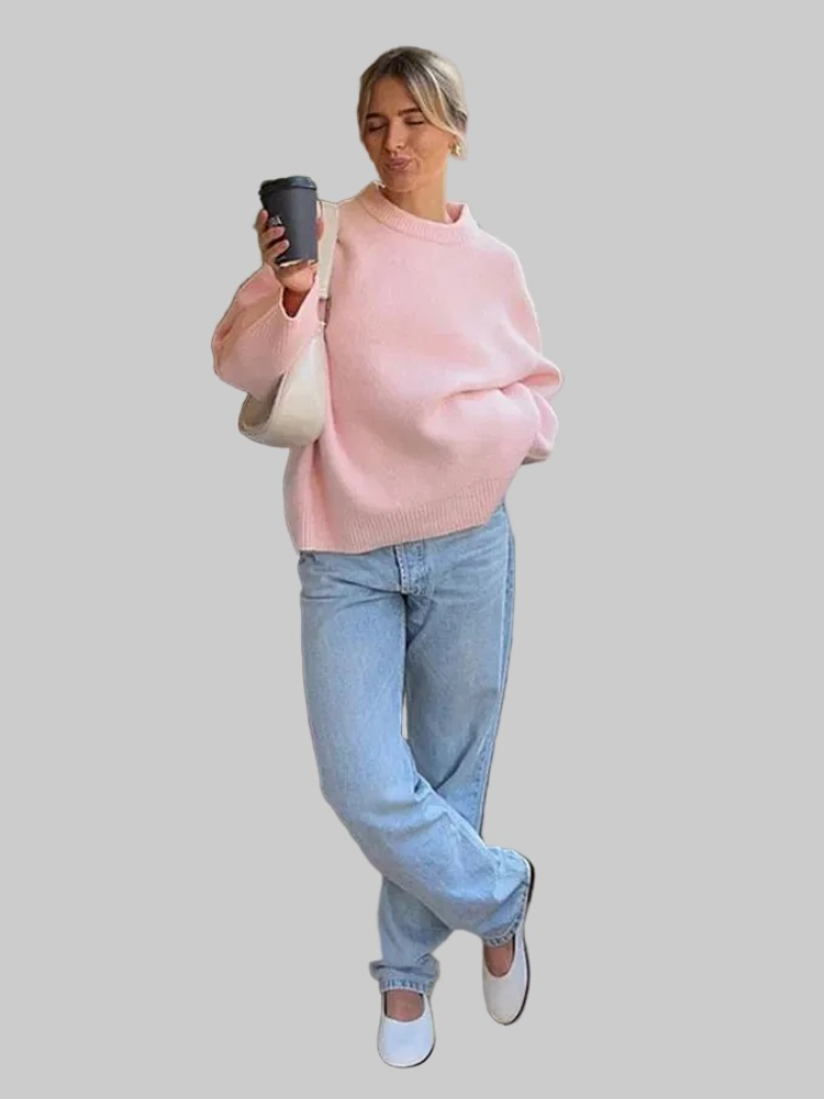 Rosalinda - Hezký růžový pletený svetr