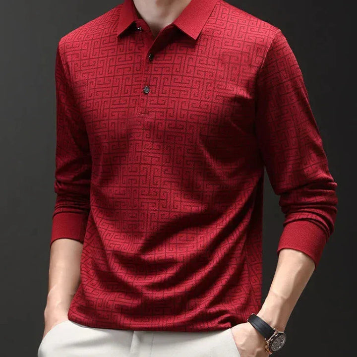 Marek - Polokošile s dlouhým rukávem pro muže s potiskem