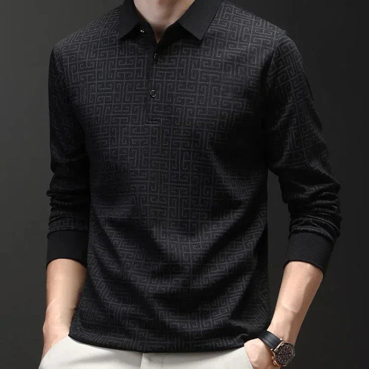 Marek - Polokošile s dlouhým rukávem pro muže s potiskem