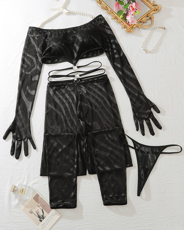 Martyna™ | Dlouhý rukáv Sexy Set s Odpovídajícími Podvazky