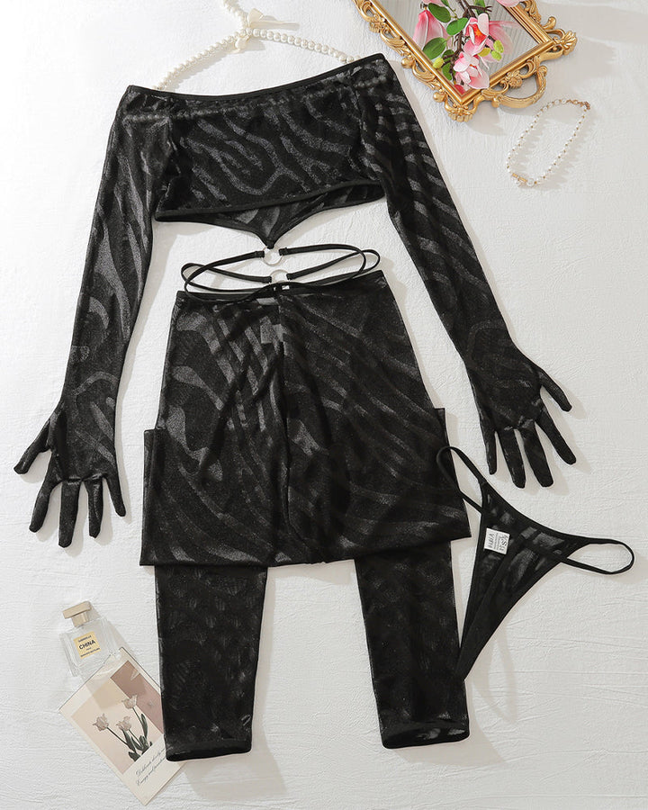 Martyna™ | Dlouhý rukáv Sexy Set s Odpovídajícími Podvazky