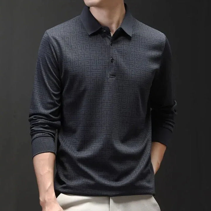 Marek - Polokošile s dlouhým rukávem pro muže s potiskem