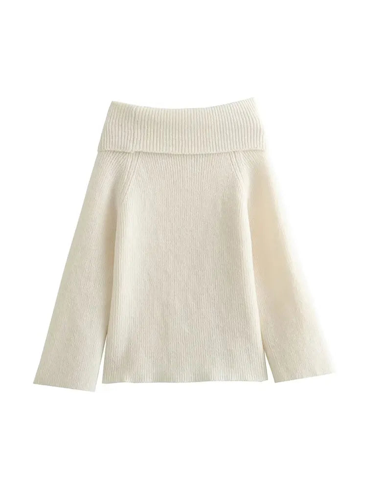 Kiondra - Pletený svetr s odhalenými rameny