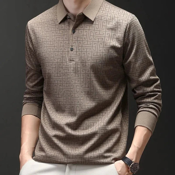 Marek - Polokošile s dlouhým rukávem pro muže s potiskem