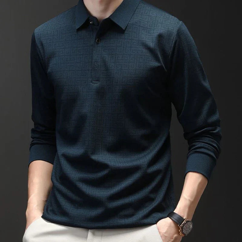 Marek - Polokošile s dlouhým rukávem pro muže s potiskem