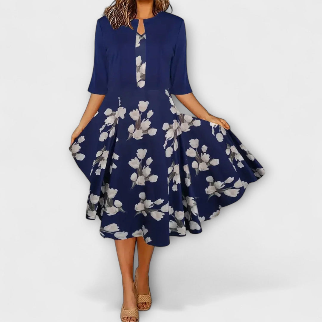 Barbora - Květinové midi šaty s odpovídajícím kardiganem