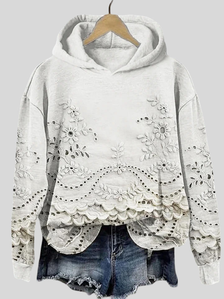 Doubravka - Mikina s Kapucí a Krajkovými Detaily