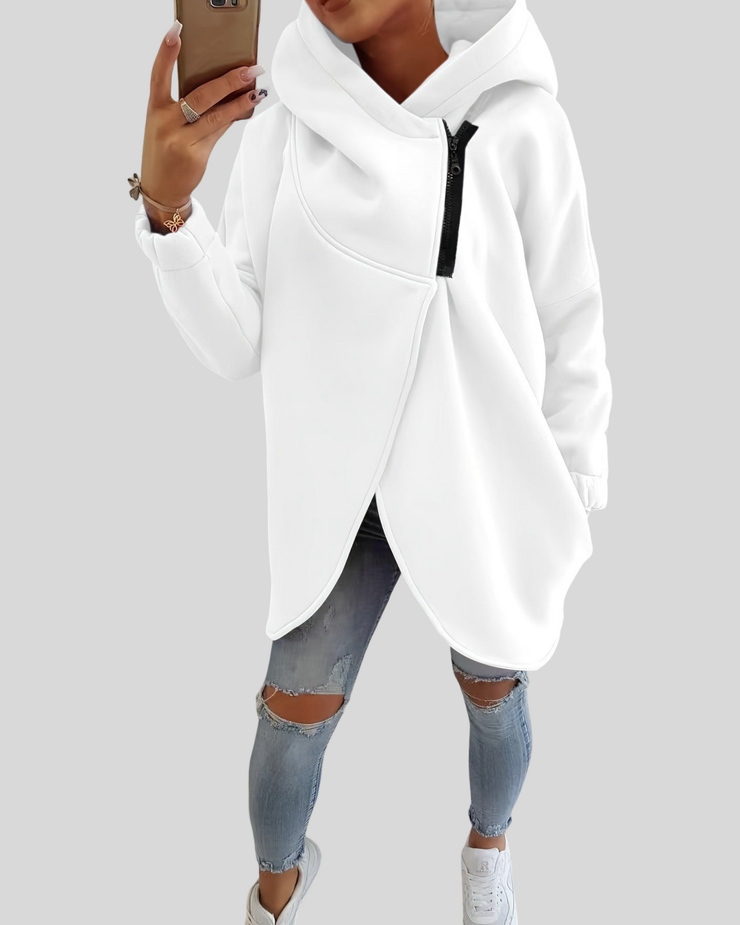 Olivia – Pohodlná mikina se zipem na každý den.