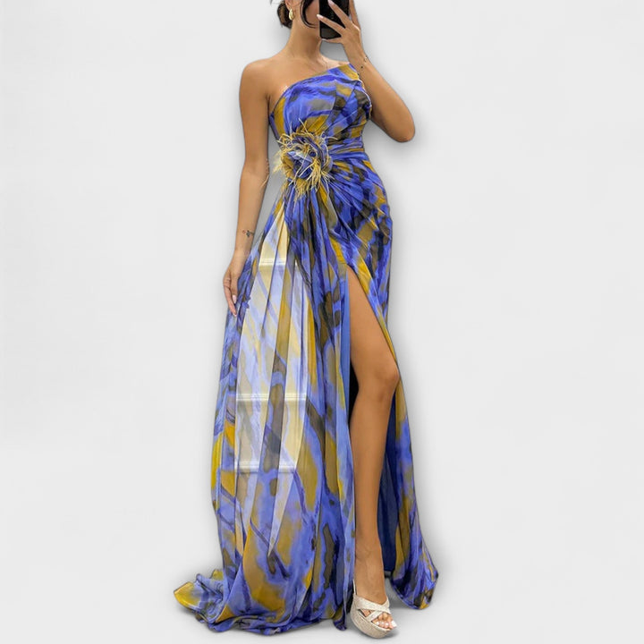 Jiřina - Dlouhá šaty s jedním ramenem