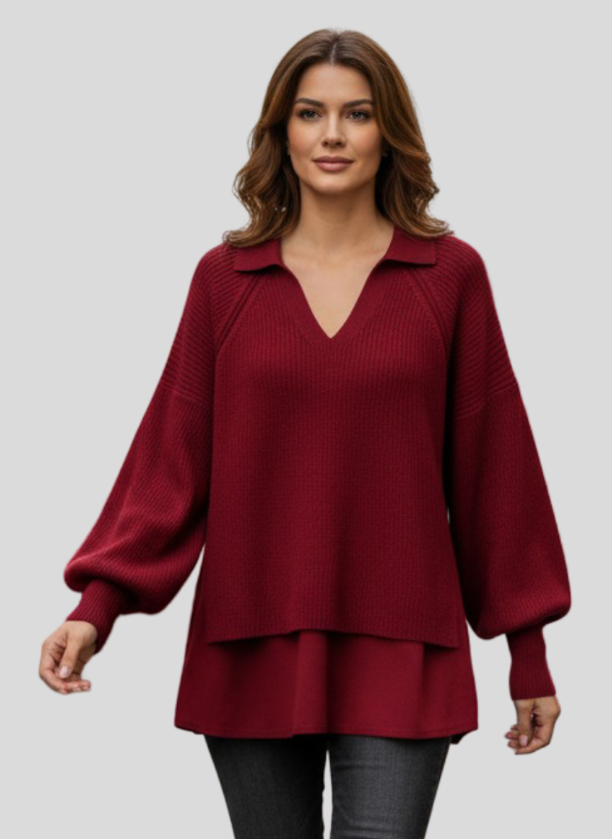 Valerie – Elegantní pletený svetr s výstřihem do V