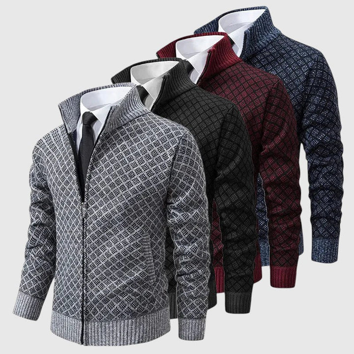 Dušan – kabát s kosočtvercovým vzorem