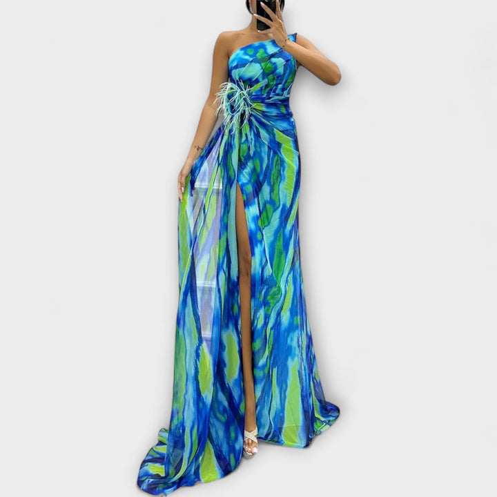 Jiřina - Dlouhá šaty s jedním ramenem