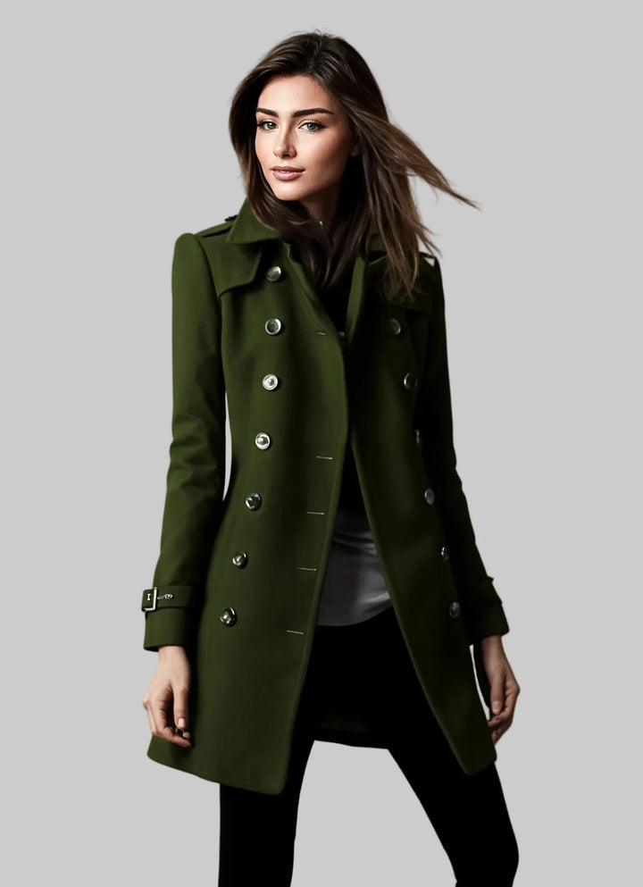 Delia - Zimní kabát s dekorativními knoflíky