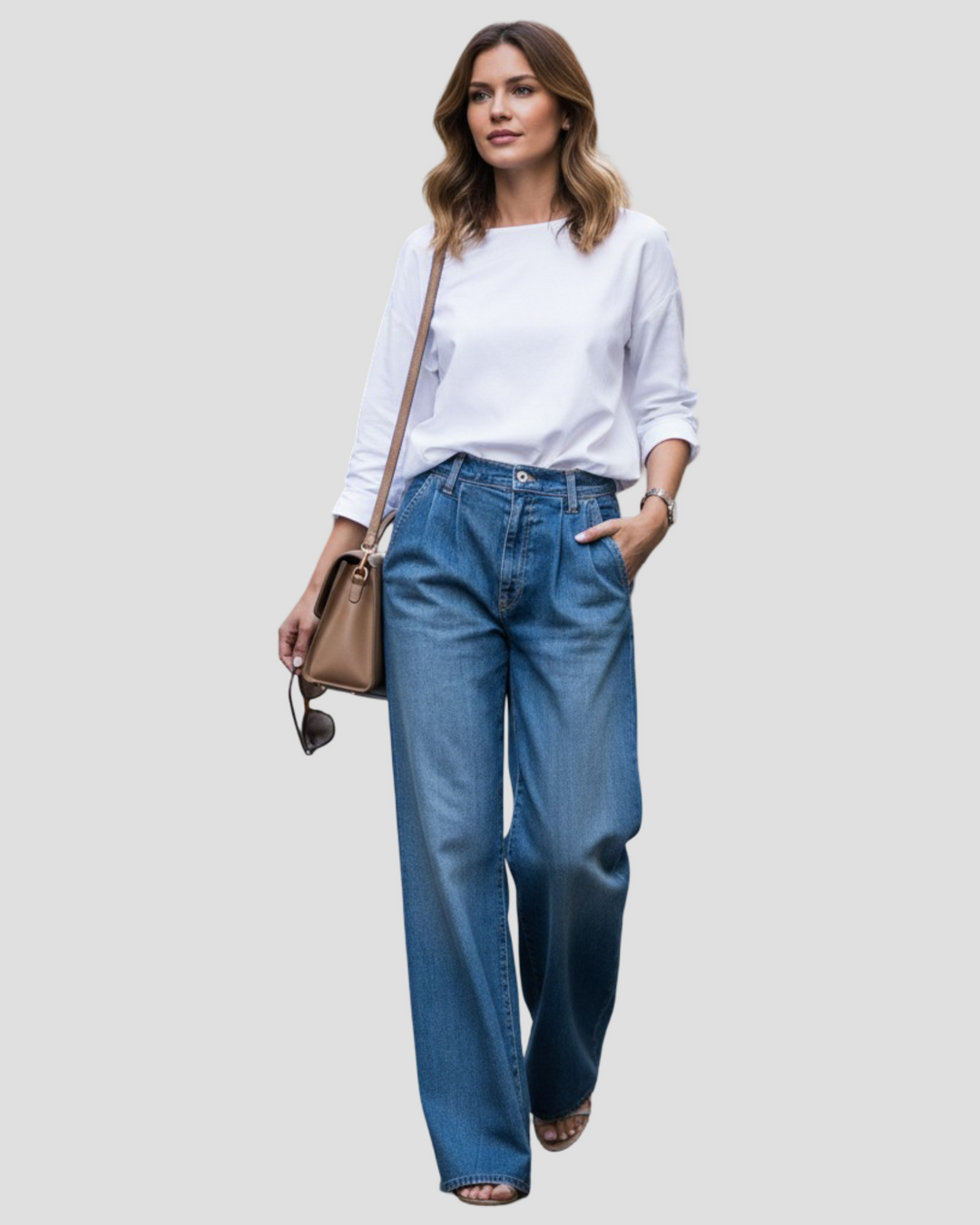 Elen - Kalhoty s širokými nohavicemi vysoké kvality