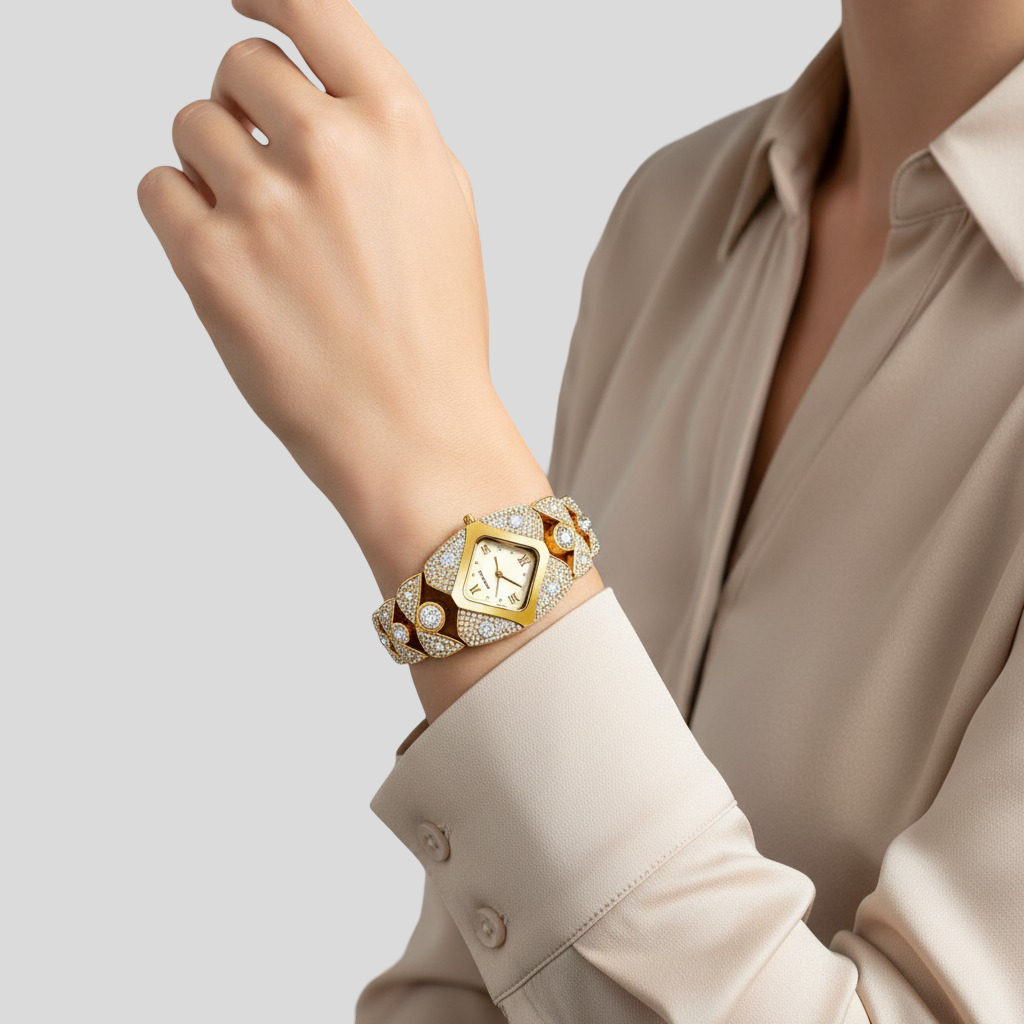 Imperiální - Luxusní hodinky s lesklými krystaly