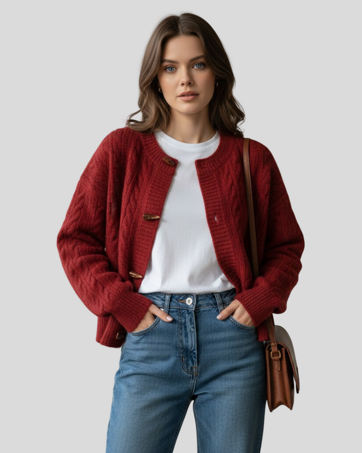 Amaya – kardigan s dřevěnými knoflíky