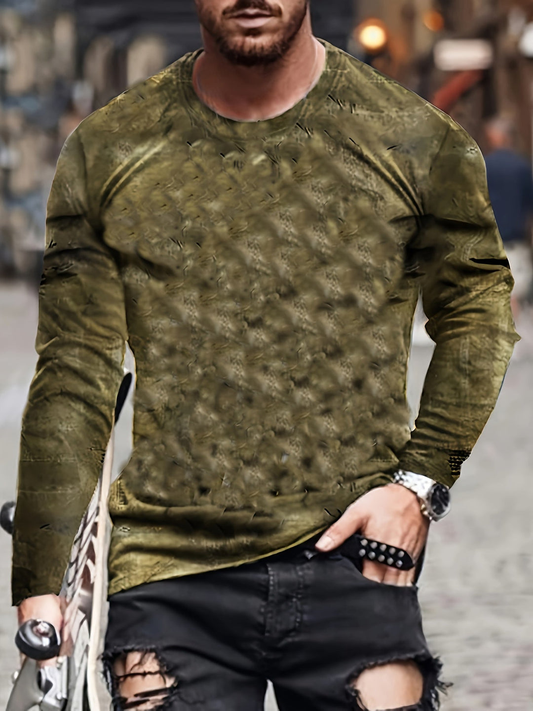 Calvin – Dlouhá rukávová košile s blokovým potiskem