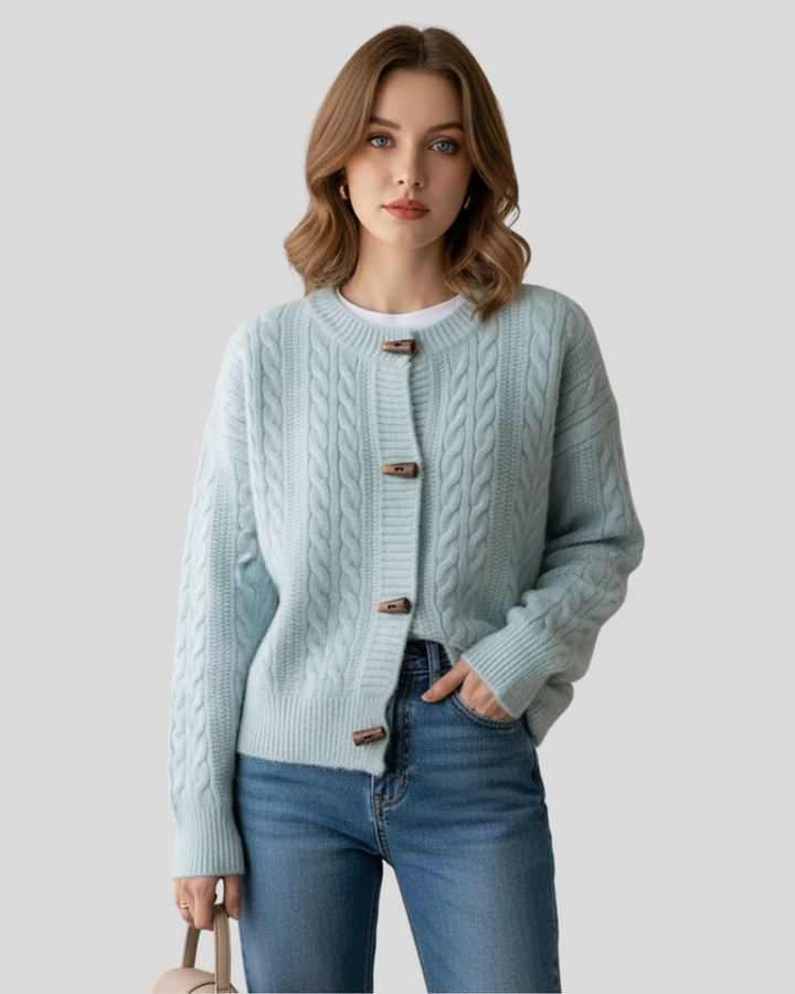 Amaya – kardigan s dřevěnými knoflíky