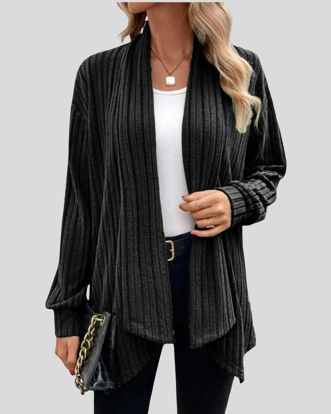 Ashley - Dlouhý kardigan bez knoflíků