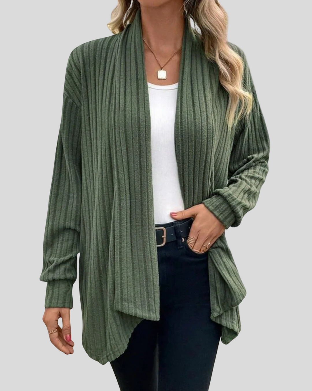 Ashley - Dlouhý kardigan bez knoflíků