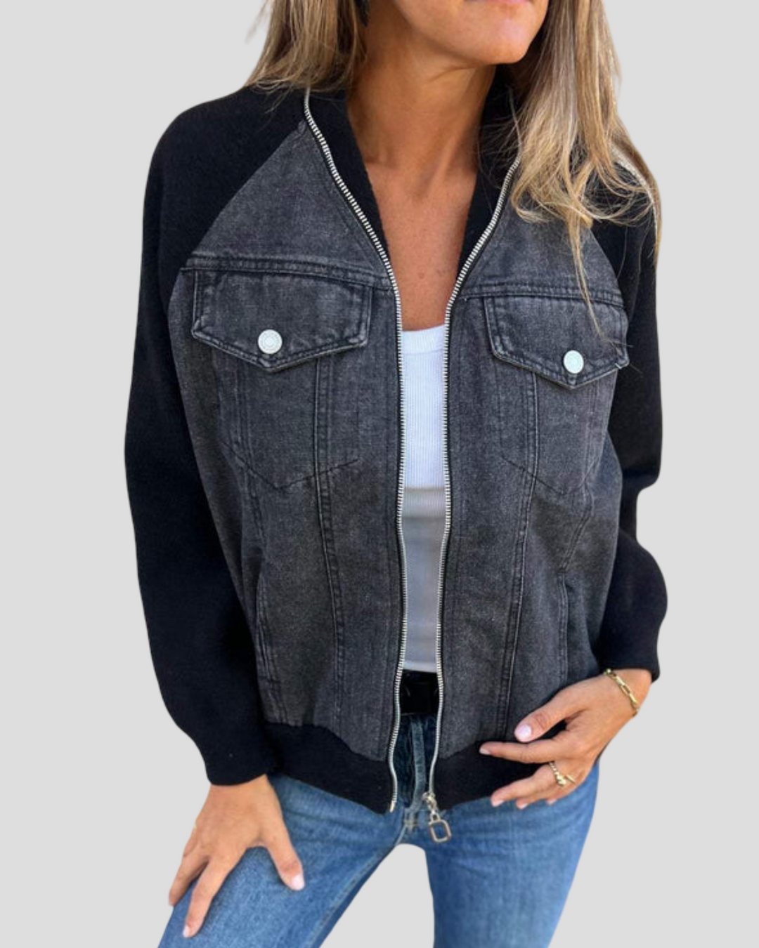 Hana - Exkluzivní džínsová bunda s vintage nádechem