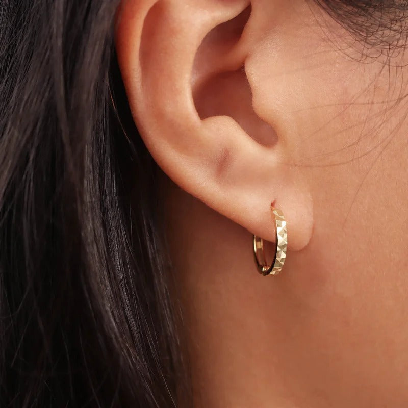 Jitka - Facetované kruhové náušnice