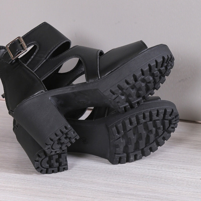 Alara - Dámské sandály na vysokém podpatku s blokovým podpatkem